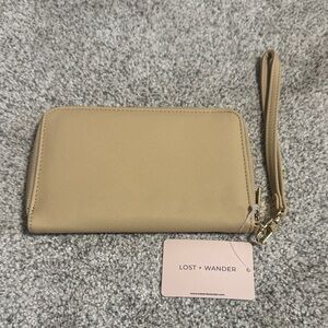 Lost + Wander Beige Wristlet Clutch